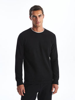 Bisiklet Yaka Uzun Kollu Erkek Sweatshirt