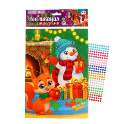 Аппликация стразами Волшебного года! Снеговик - Школа талантов фото 2