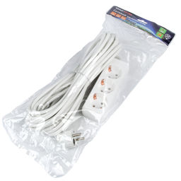 S-GCU3-10 WHITE Удлинитель серии Ultra, шнур 10м., 3 гнезда, 16A, с/з. Белый. TM Uniel