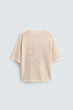 CAMISETA PUNTO ESTRUCTURA RED N?MERO / Crudo
