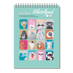 Скетчпад А4 210х290 мм, 40 л, блок - белый офсет, серый офсет 80 г/м?, арт. 61565 МОРДАШКИ