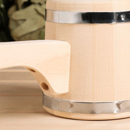 Ковш - черпак для бани и сауны «Емеля», 500 мл, липа, нержавеющий обруч, 54 см, «Добропаровъ»