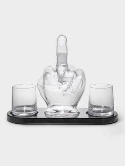 Мини-Бар Средний палец, 1 л, 2 бокала, на подставке, стекло, дерево - Simaland фото 3