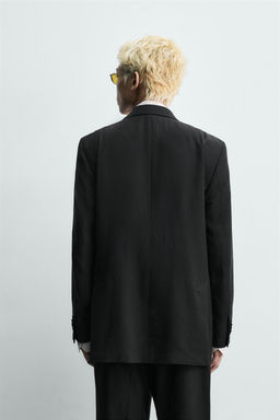 BLAZER TRAJE RELAXED FIT VISCOSA - LINO / Negro - Zara фото 3