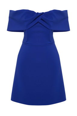 TRENDYOLMILLA Siyah Carmen Yaka Dokuma K?sa Elbise TPRSS24EL00154 фото 23