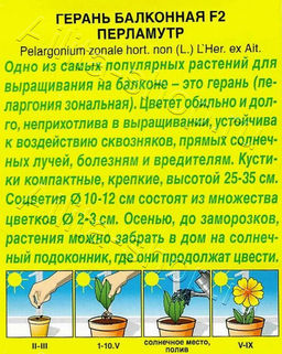 Герань Балконная перламутр F2 5шт. (Аэлита)