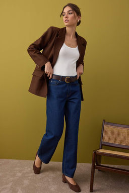 Wardrobe Essentials Kahverengi Kase Dokuma Ozel Koleksiyon Rahat Kal?p Blazer Ceket | TWOAW26BC00005