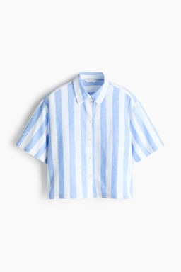 Camisa oversize en mezcla de lino