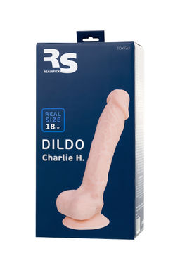Фаллоимитатор RealStick Silicone Charlie H, сайлекспан, телесный, 18 см