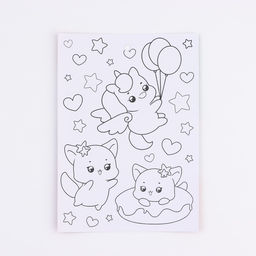 Цена за 10 шт. Наклейки детские бумажные «Милые персонажи», c раскраской, 10×14 см