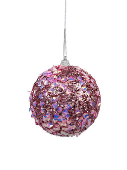 Цена за 3 шт. Ёлочный шар новогодний d=8 см Карнавал люкс, сиреневый - Зимнее волшебство фото 2