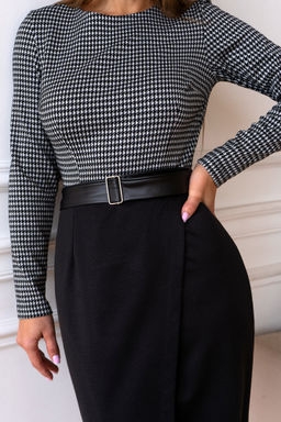 Платье Open Style 5462 серо-черный