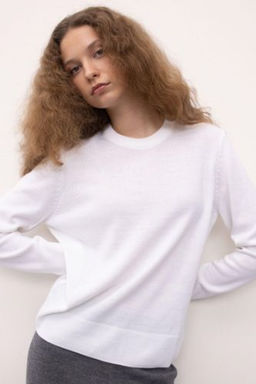 Regular Fit Yumusak Dokulu Bisiklet Yaka Basic Duz Triko Kazak