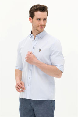 Мужская голубая рубашка с длинным рукавом - U.s. polo assn фото 10
