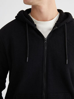 Kap??onlu Polar Erkek Fermuarl? Sweatshirt