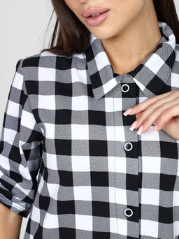 Халат - туника "Серая клетка" (М-679)