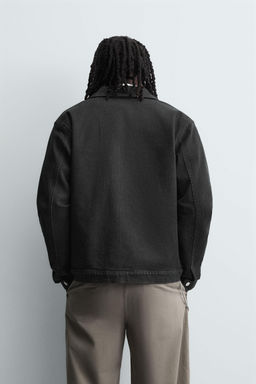 DENIM ZIP-UP OVERSHIRT - Zara фото 3