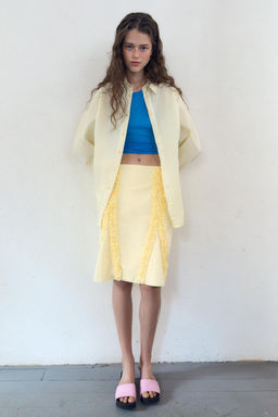 FALDA VOLANTES RELIEVE / Amarillo claro - Zara фото 7