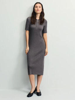 Вязаное платье поло из вискозы / Zarina  фото 3