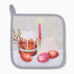 Набор кух. Доляна Пасха: варежка 20х28 см, прихватка 17х17 см, 35% хл, 65% пэ  фото 3