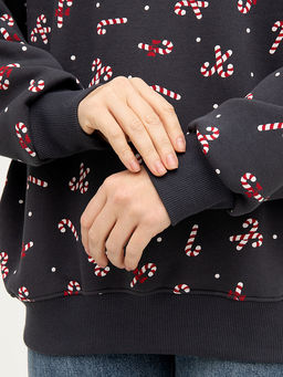 Свитшот женский серый новогодний с принтом конфеты - Mark formelle фото 7