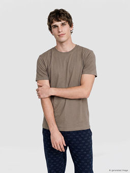 Bisiklet Yaka Erkek Pijama ?st