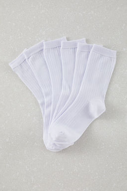 TRENDYOL MAN Beyaz Unisex 6l? Pamuklu Dokulu Kolej-Tenis-Orta Boy Corap TMNAW25CO00010 - Trendyolmilla фото 3