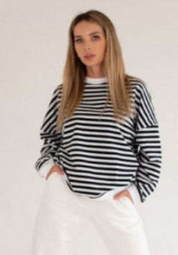 220 Свитшот полоска с белым, тельняшка - Knitka wear фото 13