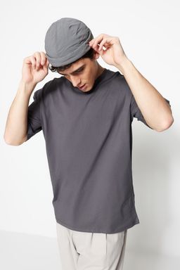 Antrasit Oversize/Genis Kesim K?sa Kol Uzakdogu Bask?l? %100 Pamuklu T-Shirt TMNSS23TS00159 - Trendyolmilla фото 6