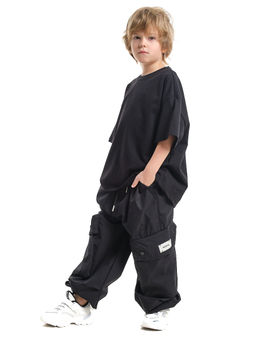 Футболка для девочки и мальчика оверсайз подростковая 22-7528 черный - Mini maxi фото 4