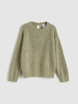 Kalp Nak??l? K?z ?ocuk Triko Kazak