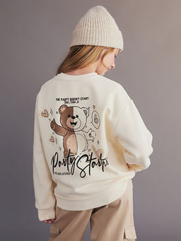 S?rt Bask?l? K?z ?ocuk Sweatshirt