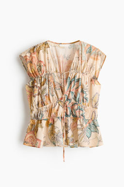 Blusa de algod?n con frunces - H&m фото 3