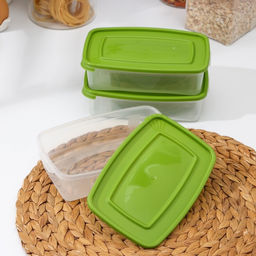 Набор пищевых контейнеров Полимербыт «Каскад», 3 шт., 700 мл, пластик, прозрачные, крышка МИКС