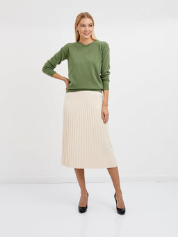 юбка плиссированная в бежевом цвете