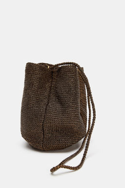 BOLSO DE MANO TEJIDO METALIZADO / Marr?n - Zara фото 3