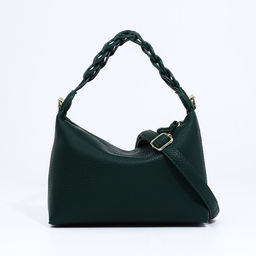 Сумка-багет на молнии, цвет зелёный