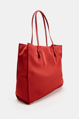 BOLSO SHOPPER SAT?N / Rojo