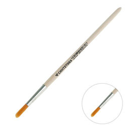 Цена за 5 шт. Кисть для рисования, Синтетика Круглая № 4 (диаметр обоймы 4 мм; длина волоса 18 мм), деревянная ручка, Calligrata
