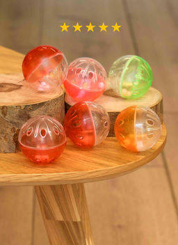 ВВА Игрушка для кошек, мяч пластиковый с погремушкой, 4,5 см., 6 шт. PS093