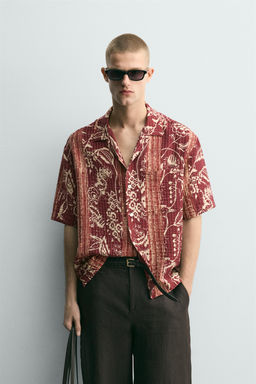 CAMISA JACQUARD RAYAS ESTAMPADO / Rojos - Zara фото 2