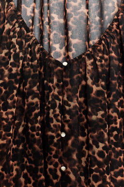 ANIMAL PRINT SEMI-SHEER BLOUSE - Zara фото 16