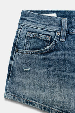 SHORTS MINI DENIM TRF CURVED TIRO ALTO / Azul - Zara фото 9