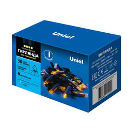 ULD-S0600-030/SGA WARM WHITE IP20 CANDLES Гирлянда светодиодная Свечки, 6м. 30 светодиодов. Теплый белый свет. Постоянное свечение. Провод зеленый. ТМ Uniel - Volpe фото 6