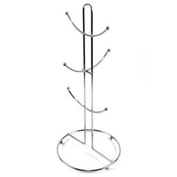 Подставка хромированная 6 крючков для чашек h37см, д/основания-14,5см (Китай)