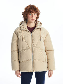 Kap??onlu D?z Oversize Kad?n ?i?me Mont