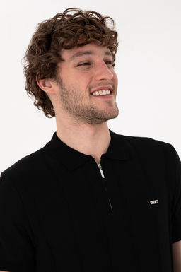 Erkek Slim Fit Polo Yaka Siyah Ti__rt - U.s. polo assn фото 2