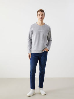 Bisiklet Yaka Uzun Kollu Erkek Sweatshirt