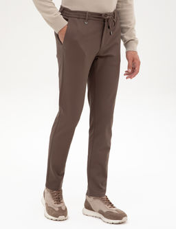 Vizon Beli Lastikli Kordonlu Klasik Jogger Pantolon