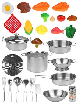 Игровой набор "Посуда" металл. + продукты, в коробке 23*12*15см (FCJ0510960)